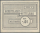 Deutschland - Konzentrations- Und Kriegsgefangenenlager: Arbeitslager Mittelbau 0,01 Reichsmark O.D. - Other & Unclassified