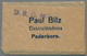 Deutschland - Briefmarkennotgeld: PADERBORN, Paul Bilz, Elektrizitätsfirma, Wertangabe 20 Pf., 2 X 1 - Other & Unclassified