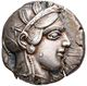 Attika: AR-Tetradrachme Ca. 420/404 V. Chr., Athen, 17,15 G, Athenakopf Nach Rechts/ Eule, Prüfhieb, - Greche