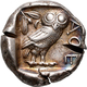 Attika: AR-Tetradrachme Ca. 420/404 V. Chr., Athen, 17,15 G, Athenakopf Nach Rechts/ Eule, Prüfhieb, - Griegas
