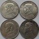 China: Lot 4 Münzen: 1 Dollar Jahr 23 (1934), Präsident Sun Yat Sen / Dschunke, KM# Y 345, 800/1000 - China