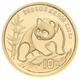 China - Volksrepublik - Anlagegold: Lot 2 Stück: 10 Yuan 1990, Goldpanda Am Fels, Bambus, KM# 269, F - Cina