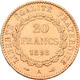 Frankreich - Anlagegold: 3. Republik 1871-1940: 20 Francs 1898 A. Friedberg 592, Gadoury 1063. 6,42 - Otros & Sin Clasificación