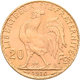 Frankreich - Anlagegold: 3. Republik 1871-1940: 20 Francs 1910 (Hahn / Marianne). KM# 857, Friedberg - Sonstige & Ohne Zuordnung