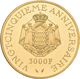 Monaco - Anlagegold: Rainier III. 1949-2005: 3000 Francs 1974, 25. Jähriges Regierungsjubiläum. Gad. - Altri & Non Classificati