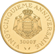 Monaco - Anlagegold: Rainier III. 1949-2005: 3000 Francs 1974, 25. Jähriges Regierungsjubiläum. Gad. - Other & Unclassified