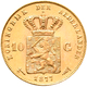 Niederlande - Anlagegold: Wilhelm III. 1849-1890: 10 Gulden 1877, KM# 106, Friedberg 342. 6,70 G, 90 - Monedas En Oro Y Plata