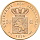Niederlande - Anlagegold: Wilhelm III. 1849-1890: 10 Gulden 1876, KM# 106, Friedberg 342. 6,70 G, 90 - Monedas En Oro Y Plata