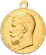 Russland: Nikolaus II. 1894-1917: Goldmedaille O.J. (1894), Für Eifer/ Fleiß. 24,14 G, Av.: Kopf Nac - Russland