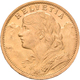 Schweiz - Anlagegold: 20 Franken 1898 B (Vreneli), KM# 35.1, Friedberg 499. 6,45 G, 900/1000 Gold. K - Altri & Non Classificati