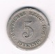 5  PFENNIG 1876 H  DUITSLAND /4070/ - 5 Pfennig