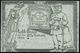 HAMBURG 1906 (30.6.) PP Pf. Germania, Grau: Letzte Grüsse..2 Pf. Postkarte = Weinender Merkur (u. Postbote, Briefkasten, - Mythologie