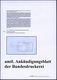 B.R.D. 1999 110 Pf. Block "50 Jahre Grundgesetz" + Amtl. Handstempel  "M U S T E R" , Postfr. + Amtl. Ankündigungsblatt  - Altri & Non Classificati