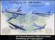FRANKREICH 1950 Color-Reklame-Heft: "AIR FRANCE ERSCHLIESST IHNEN DIE WELT", 18 Seiten Mit Streckenplänen Und Flugzeug-T - Andere (Lucht)