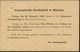 MUENCHEN 6 1900 (24.12.) 1K Auf Amtl. P 2 Pf. Rauten, Grau, Rs. Zudruck: Geographische Gesellschaft.. Vortrag Des Künstl - Aardrijkskunde