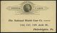 U.S.A. 1886 Amtl. Inl.-P 1 C. Jefferson, Schw. + Orange Reklame-Zudruck: ..PLAIN GOLD RINGS/TRADE MARK/* 18 K.. (= The N - Sonstige & Ohne Zuordnung