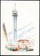 (20a) HANNOVER-MESSEGELÄNDE/ TURMBESTEIGUNG 1956 (2.5.) SSt = "Hermes-Turm" (Messegelände) Motivgl. Künstler-Color-Ak.:  - Ohne Zuordnung