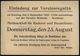 HAMBURG/ *1*/ DEUTSCHES REICH 1923 (22.8.) Infla-PFS 200 Mk. Auf Einladungskarte: Rudergesellschaft "HANSA" E.V. Zur Ver - Andere & Zonder Classificatie