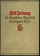 Stuttgart 1933 "Fest-Zeitung 15. Deutsches Turnfest Stuttgart 1933", Heft 1 Bis 15 Komplett Gebunden Im Leinenband Mit R - Gymnastiek