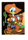Cpm Illustration WALT DISNEY Donald Costume Cow-boy Pistolet Chapeau Ceinturon Vache Cactus - Autres & Non Classés