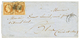 "1er JUILLET 1854 Avec Paire N°9" : Paire 10c PRESIDENCE (n°9) , Un Timbre Pd Obl. PC 2340 Sur Lettre Avec Texte Daté "O - 1852 Louis-Napoléon