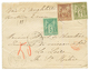 "Affrt PRE-UPU Pour ST HELENE " : 1882 SAGE 5c + 20c + 1F(pd) Obl. ARGENT CHER Sur Enveloppe Avec Texte Pour L' ILE De S - Other & Unclassified