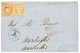 1857 10c(n°13) + 40c(n°16) Obl. Cachet Du Paquebot CARMEL Sur Lettre De CONSTANTINOPLE Pour MARTSEILLE. Annulation RARE  - Schiffspost