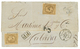 1872 30c(n°30)x2 Obl. ANCRE + MEXIQUE 1 Sur Lettre Pour HABANA (CUBA). Tarif Inter-Antilles à 60c. Superbe. - Maritieme Post