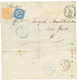 "PAID AT GUADELOUPE En Bleu" : 1868 20c + 40c AIGLE Obl. Losange De Points Bleus + Cachet Rarissime PAID AT GUADELOUPE E - Other & Unclassified