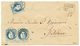 ALEXANDRIA : 10 SOLDI(x3) Canc. ALEXANDRIEN + Boxed RECOM/N° On REGISTERED Envelope To METELINO. One Stamp With Fault. S - Oostenrijkse Levant