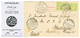 SYRIA - LEBANON : 1901 TURKEY 10p(x2) Canc. By Extremely Rare NEGATIV Cachet AYN ELSELAM (IFSILA Catalogue = RRR) On Car - Siria