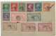 Entier Postal Semeuse Paris 1920, Au Verso 7 Timbres Semeuse Et 5 Timbres Merson, Oblitérés En Suisse Cachet Bouchon - Lettres & Documents