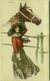 BERTIGLIA SIGNED 1910s POSTCARD - WOMAN WITH HORSE -  N. 2151 (BG337) - Bertiglia, A.