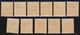 Transgiordania 1920 Prima Emissione 11 Val. S.Gibbons N°1-5,15 Dent.15x14 , N° 14,16-19 Dent 14.MLH * - Giordania