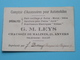 G. M. LEYS Chaussée De Malines 21 - ANVERS Tél 312.87 ( Accessoires Pour Automobiles ) ! - Cartes De Visite