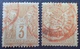 DF50478/513 - SAGE TYPE II N°86 (x2) CàD ROUGES Des Imprimés - Défectueux - 1876-1898 Sage (Type II)