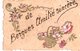 59: RARE Cpa BERGUES Carte 1900 Amitie Sincere De Bergues Brodé - Bergues