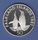 WWF Silber-Gedenkmünze Falkland-Inseln 1987, Pinguin 50 Pence, 28g Ag925, PP  - Non Classificati