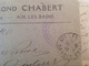 Café Chabert Aix Les Bains Cachet Militaire - Guerre De 1914-18