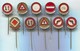 Traffic Road Sign - Verkehrszeichen, Vintage Pin, Badge, Abzeichen, 10 Pcs - Other & Unclassified