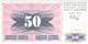 50 Dinar Banknote Bosnien-Herzogowina 1992 - Bosnia Erzegovina