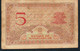 MADAGASCAR P35b 5 FRANCS 1937 AVF 4 P.h. ! - Madagascar