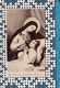 SIgnet Tissus, Canivet Collé, Sainte (Thérèse De Lisieux ?) Et Enfant Mourrant " Me Voici Avec Jésus Ton Frère " - Images Religieuses