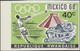 Rwanda 1968 COB 243/6. Non Dentelés. Jeux Olympiques De Mexico. Sports Et Archéologie, Athlétisme - Sommer 1968: Mexico