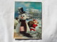 3d 3 D Lenticular Stereo Postcard Santa Claus Snowman 1975   A 190 - Cartes Stéréoscopiques