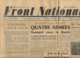 FRONT NATIONAL, N° 21, Mardi 12 Septembre 1944, Maginot, Reich, Luxembourg, Dijon, Vesoul, Métro, Vichy, Pétain - Autres & Non Classés