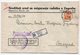 1937 YUGOSLAVIA, CROATIA, WORKERS INSURANCE  OFFICE ZAGREB, RECORDED, 3 POSTER STAMPS AT THE BACK - Covers & Documents