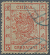 China: 1878, Large Dragon Thin Paper 3 Ca. Dark Red, Used Blue Seal (Michel Cat. 280.-). - Otros & Sin Clasificación