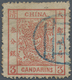 China: 1882, Large Dragon Large Margins 3 Ca. Brownish Orange, Canc. Blue Seal "Pe(king)" (Michel Ca - Otros & Sin Clasificación