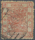 China: 1885, Large Dragon Rough Perfs. 3 Ca. Red, Canc. Indistinct Large Seal (Michel Cat. 350.-). - Sonstige & Ohne Zuordnung
